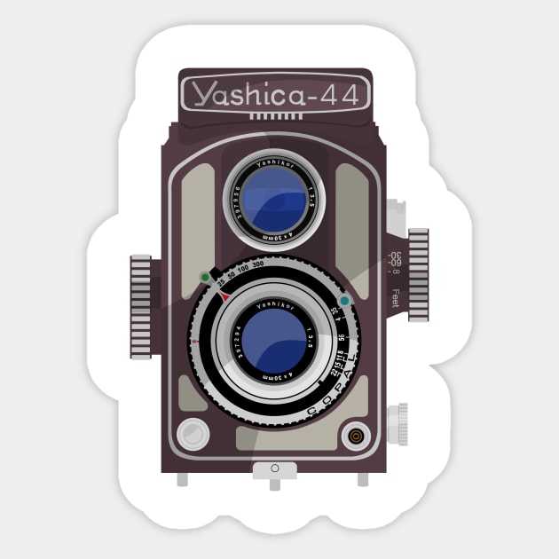 Retro Yashica Camera Sticker by AngoldArts
